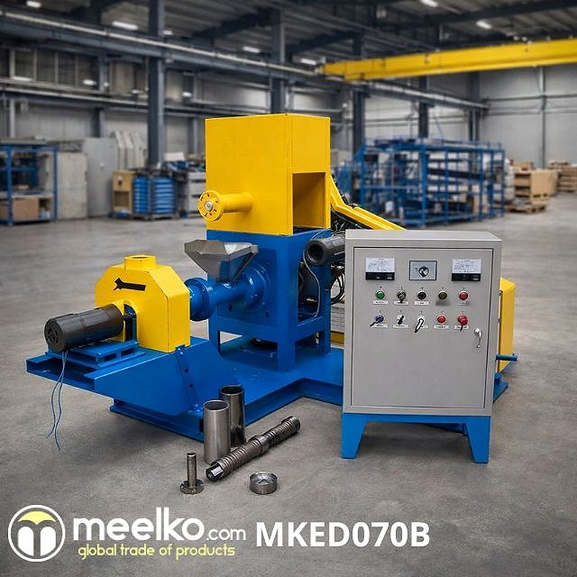 Imagen del producto relacionado Extrusora para pellets alimentacion perros 180-200kg/h 18.5kW - MKED070B - PHA+RXh0cnVzb3JhIHBhcmEgYWxpbWVudG8gZGUgcGVycm9zIDE4MOKAkzIwMCBrZy9oIGNvbiB0b3JuaWxsbyBleHRydXNvciBkZSA3MCBtbSwgY29udHJvbCBwcmVjaXNvIGRlIGNvcnRlLCBtYXRyaWNlcyBpbnRlcmNhbWJpYWJsZXMsIG9wZXJhY2nDs24gY29udGludWEgeSBwcm9kdWNjacOzbiBlZmljaWVudGUgZGUgY3JvcXVldGFzIGRlIGFsdGEgY2FsaWRhZC48L3A+